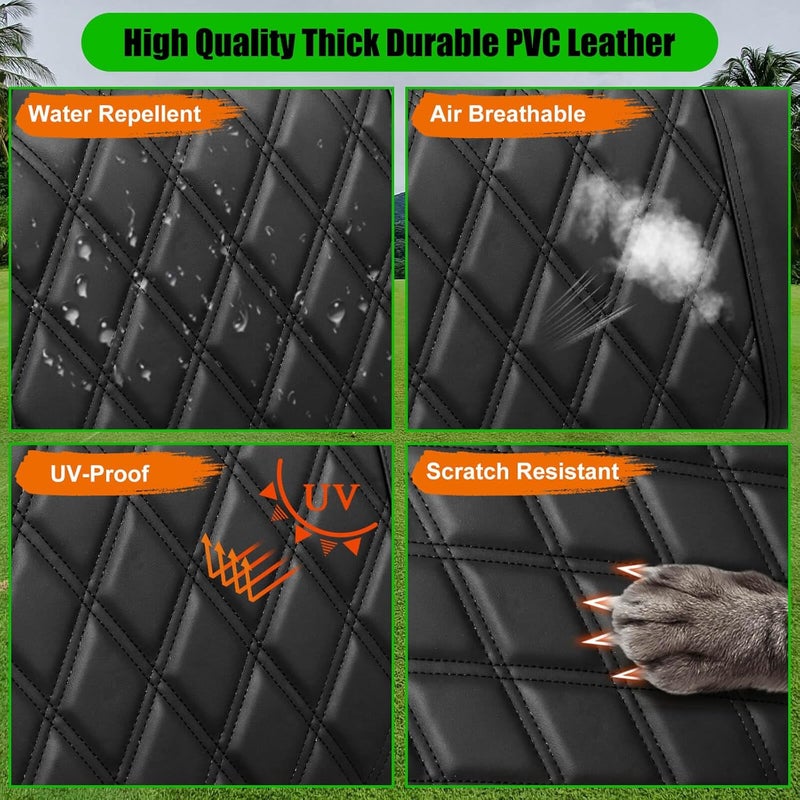 LEAPGOMAX Golf Cart Seat Covers Compatible with Yamaha Drive G29 2007-2016 and 2017+ Drive 2 Carts, Made Thick Premium Marine Leather Custom Diamond Stripe Soft Comfortable/Anti-Scratch/Anti-Fading - Image 4